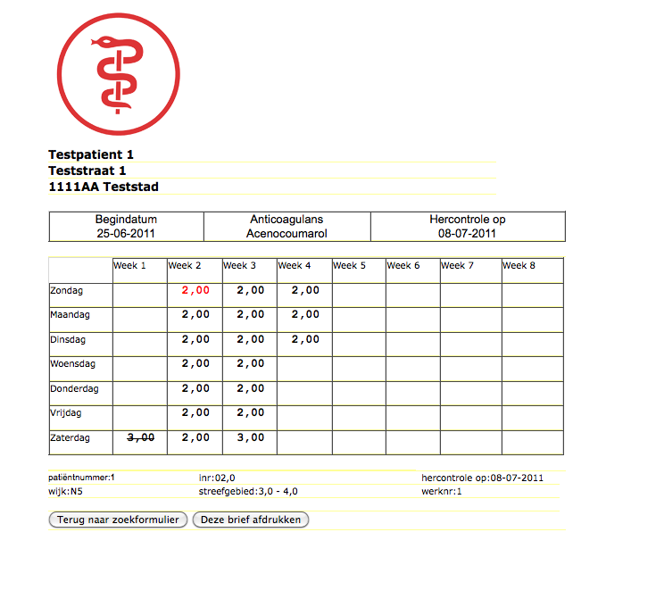 TOP Online Thrombosis Calendar